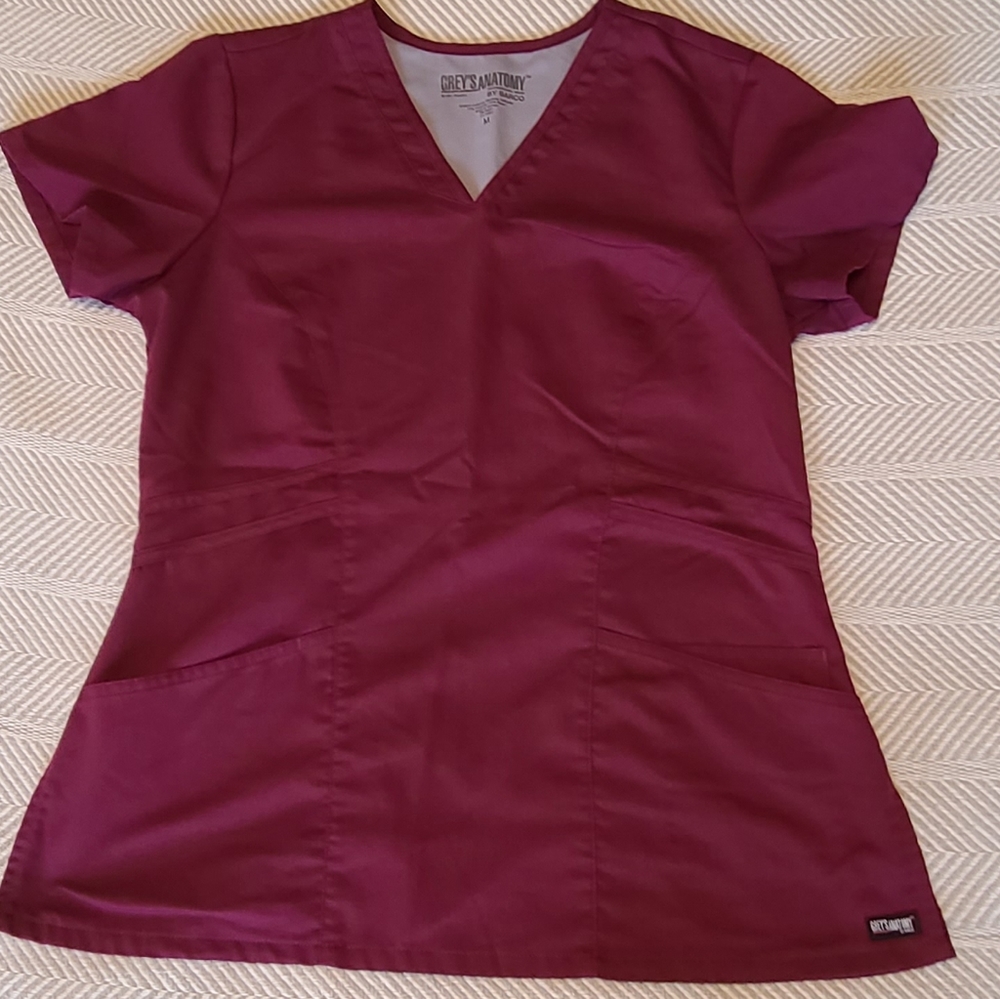 Grey's Anatomy Wine Mia V-neck scrub top